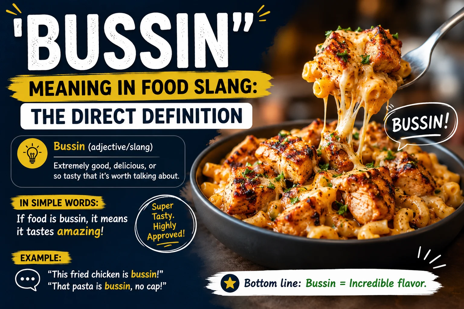 Bussin Meaning in Food Slang: The Direct Definition