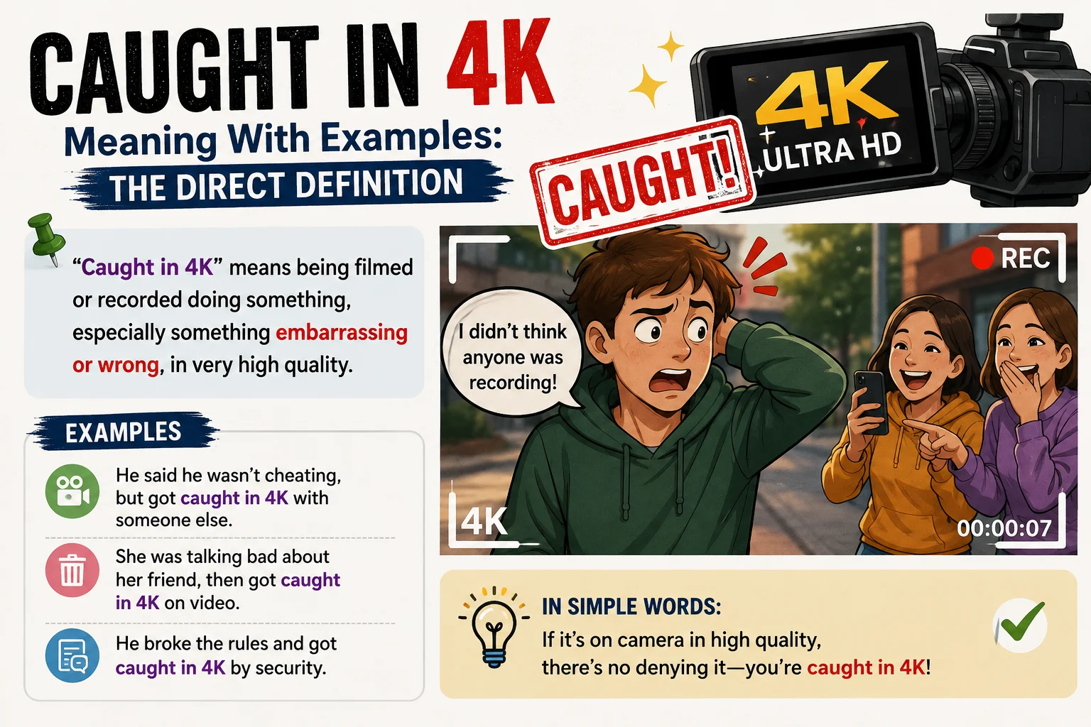 Caught in 4K Meaning With Examples: The Direct Definition
