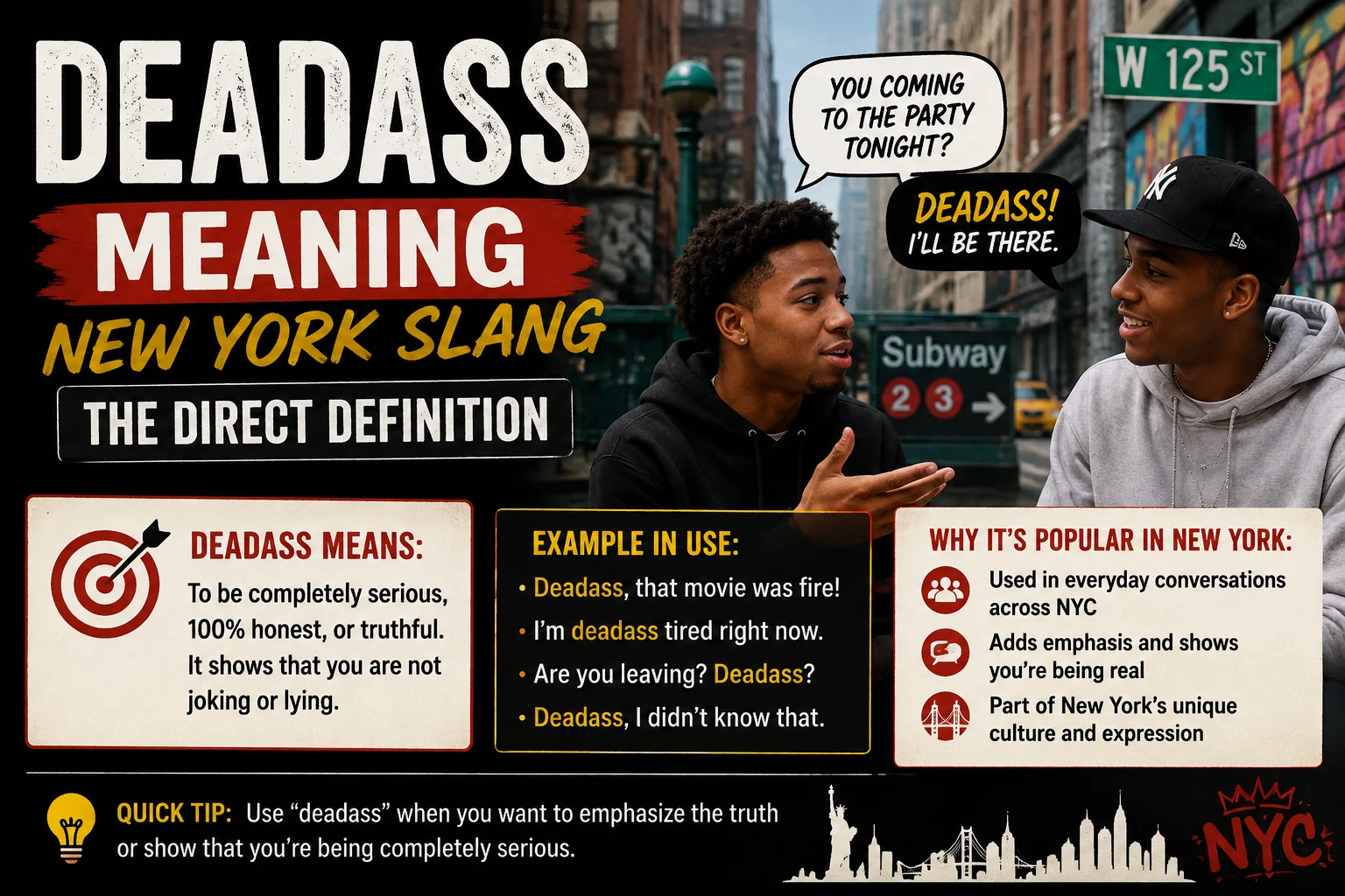 Deadass Meaning New York Slang: The Direct Definition
