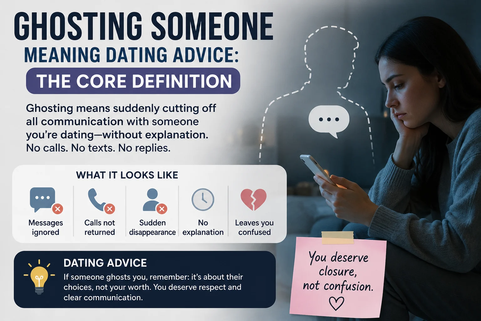 Ghosting Someone Meaning Dating Advice: The Core Definition