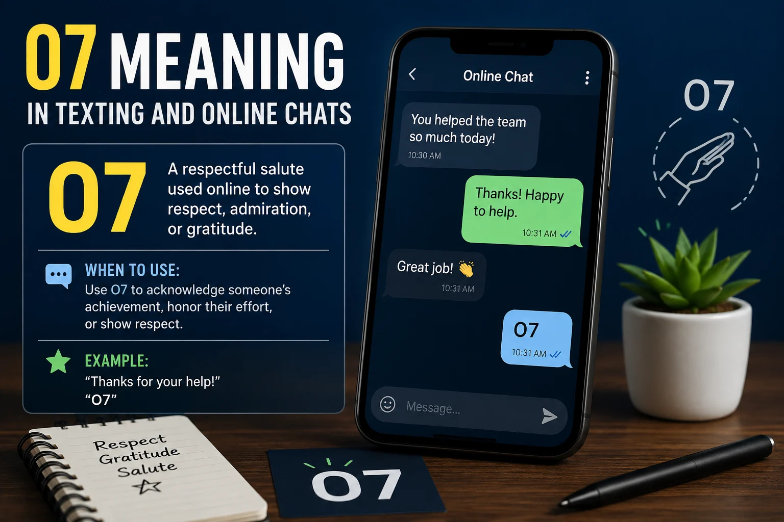 O7 Meaning in Texting and Online Chats