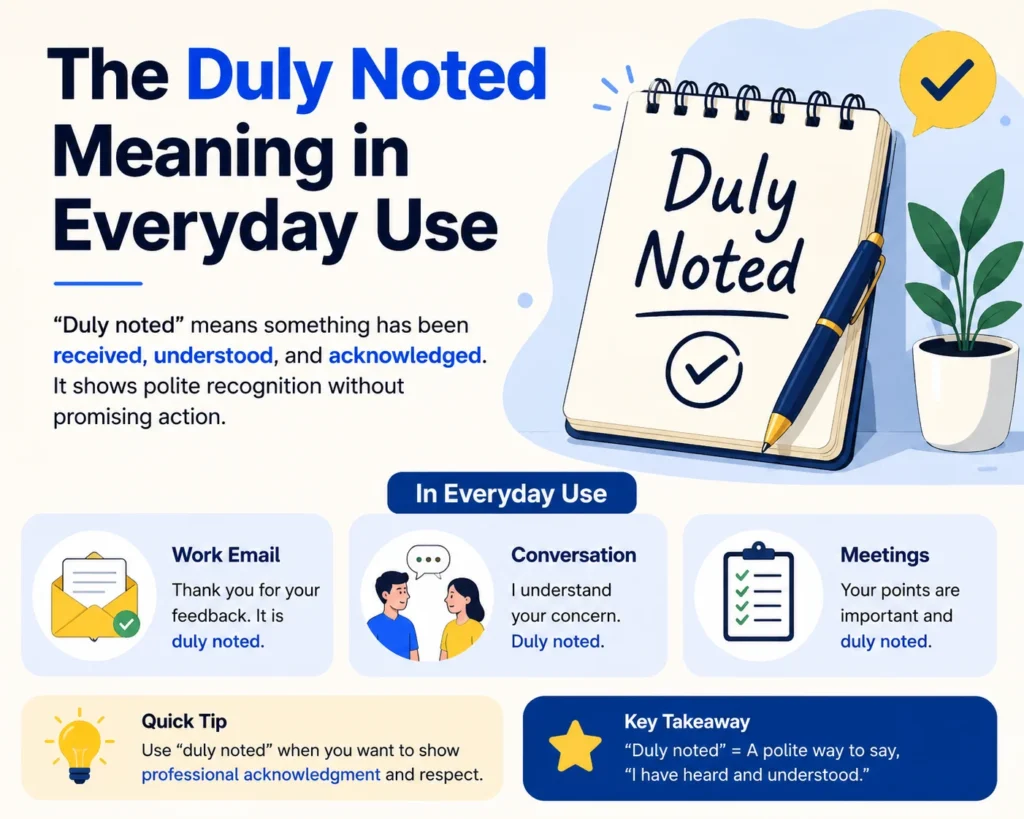 The Duly Noted Meaning in Everyday Use