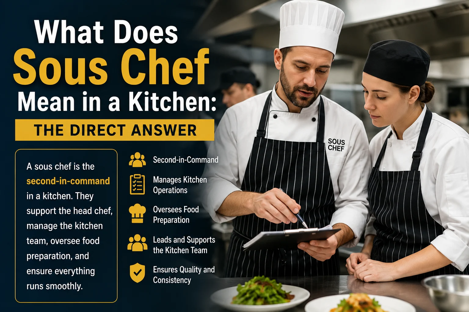 What Does Sous Chef Mean in a Kitchen: The Direct Answer
