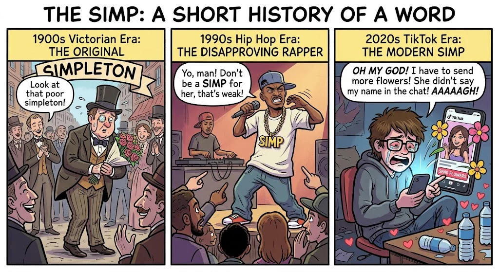 Where did the word simp come from