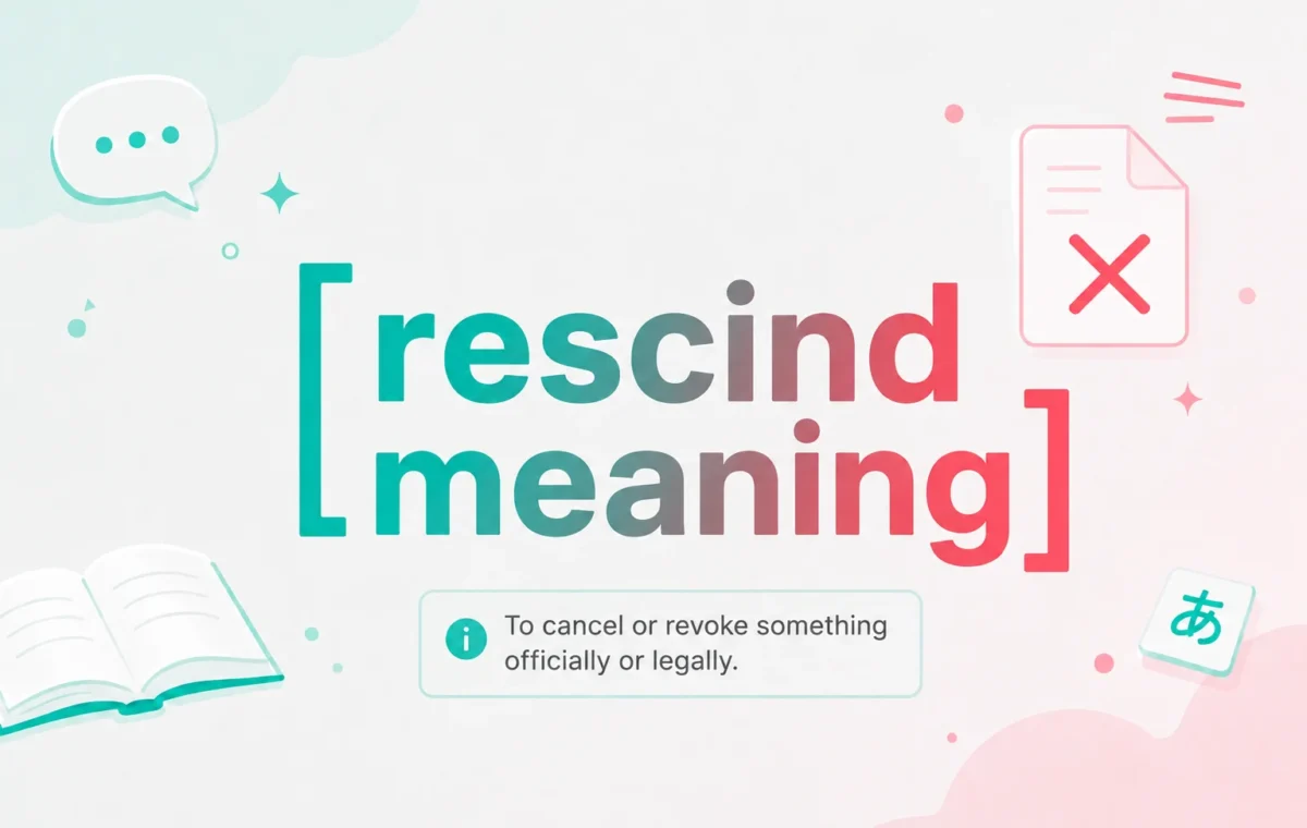 Rescind Meaning: An Empowering Word to Know